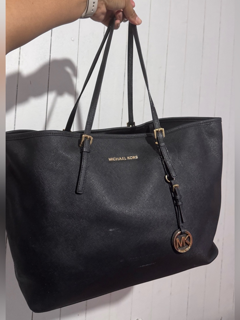 Michael Kors Black Leather Tote Project Bag